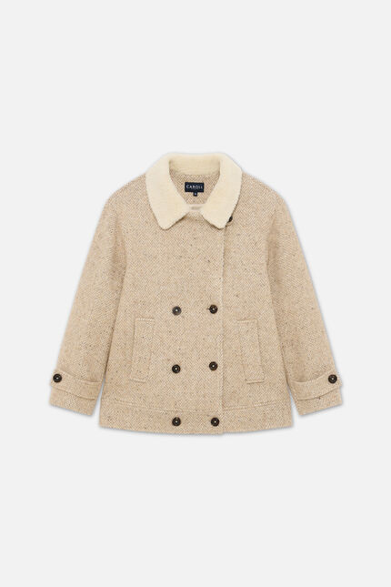 Manteau Glen beige femme