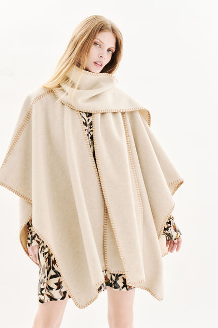Poncho Hester creme femme