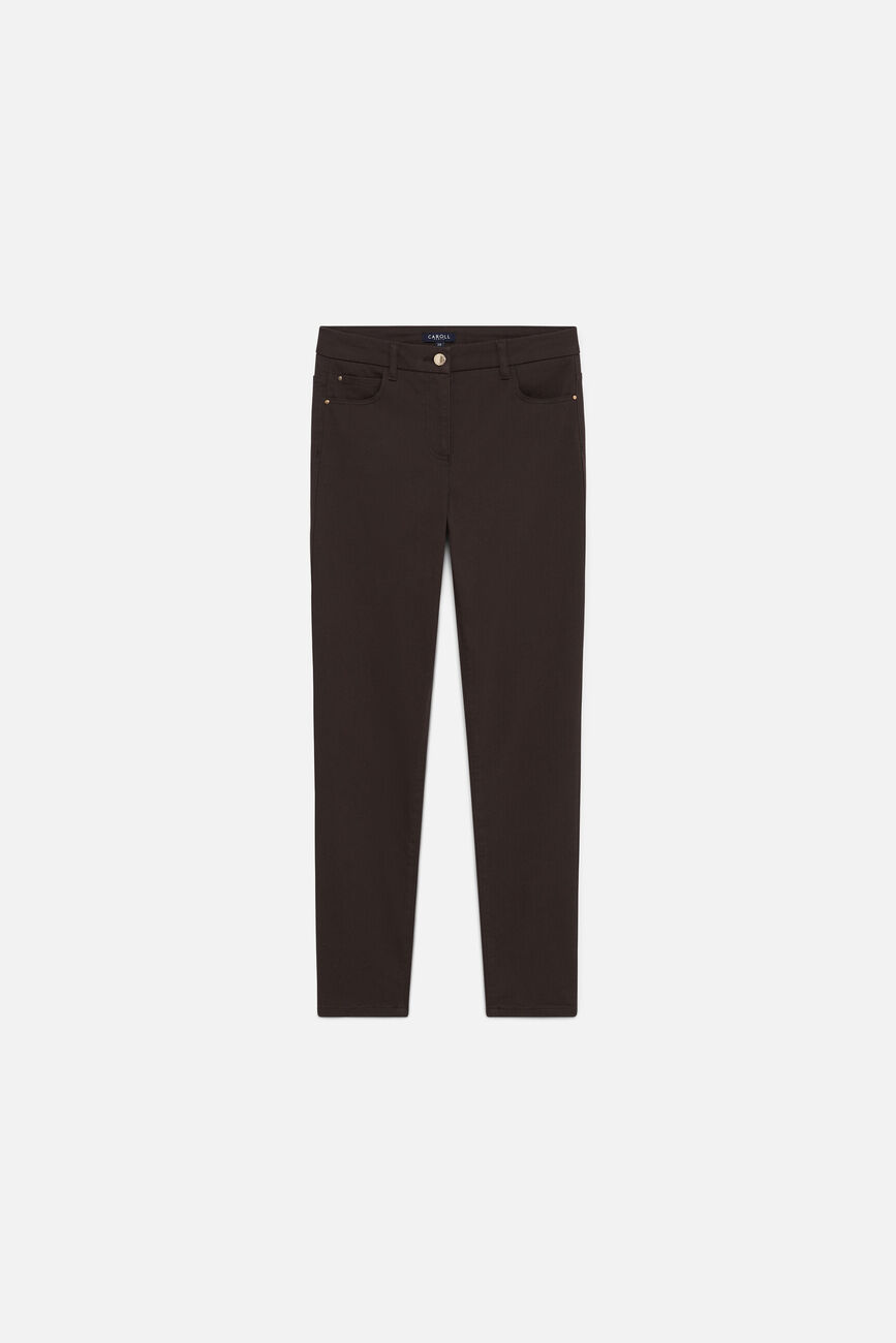 pantalon tony marron foncé femme