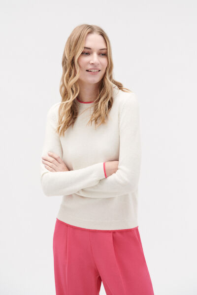 pull margaux 100% laine ivoire femme