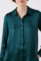 Cjamie1 100% silk shirt teal woman