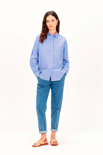 Chemise claudine bleu marine femme