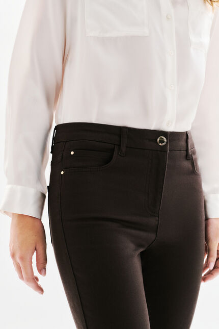 pantalon tony marron foncé femme