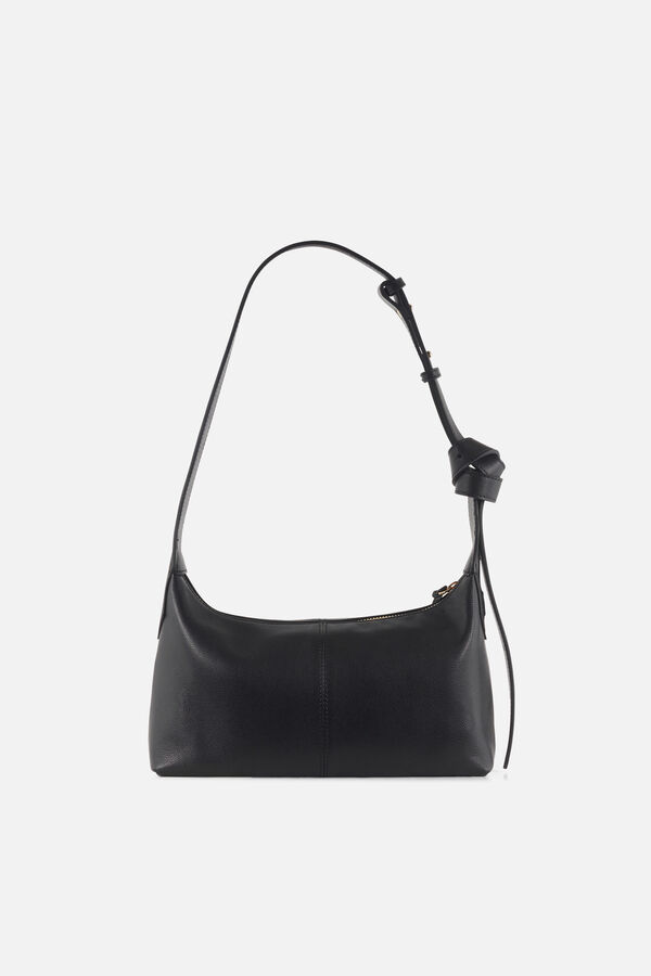 Sac Soa en cuir naturel noir femme