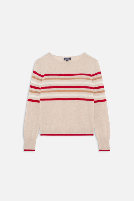 mzoella 100% kasjmier trui beige vrouw