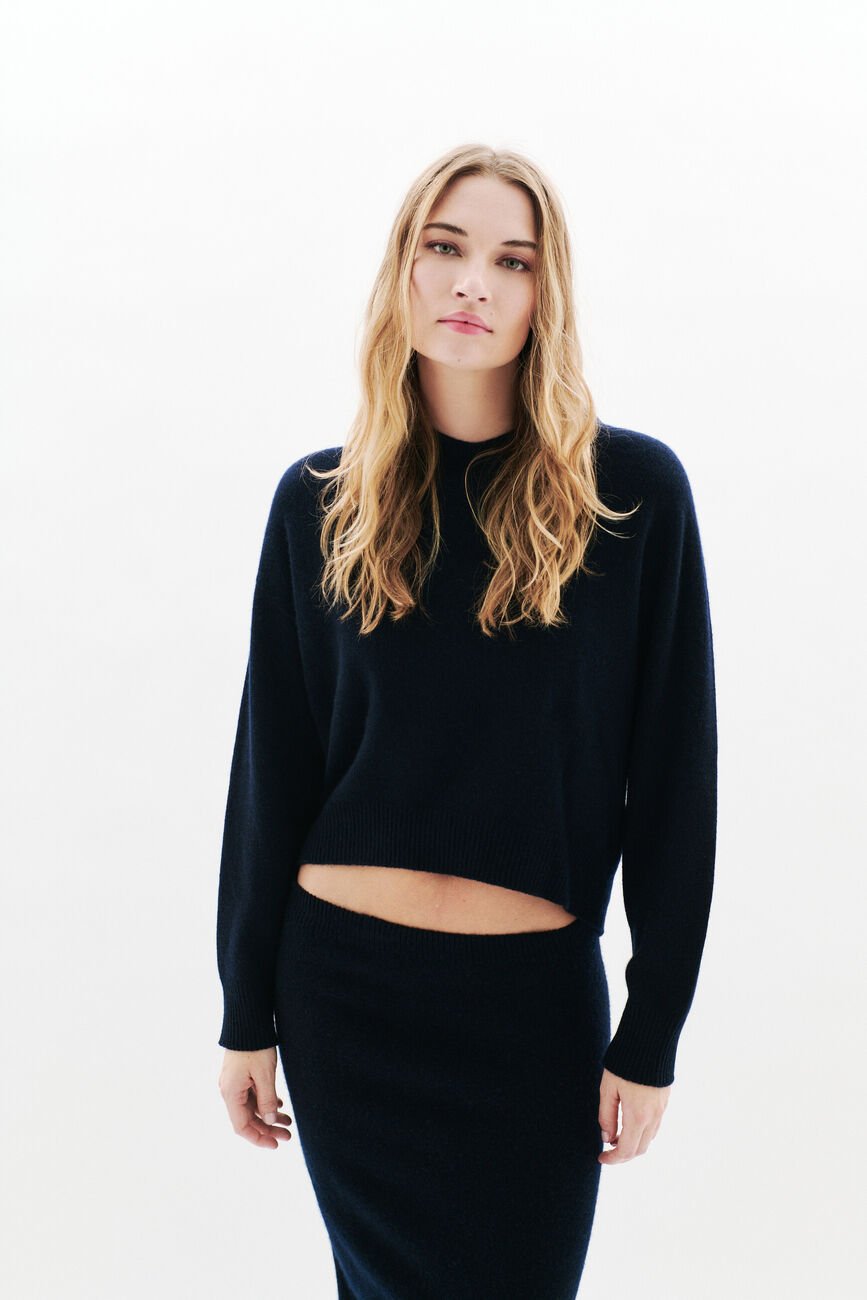 Pull Mlorenzo bleu marine femme