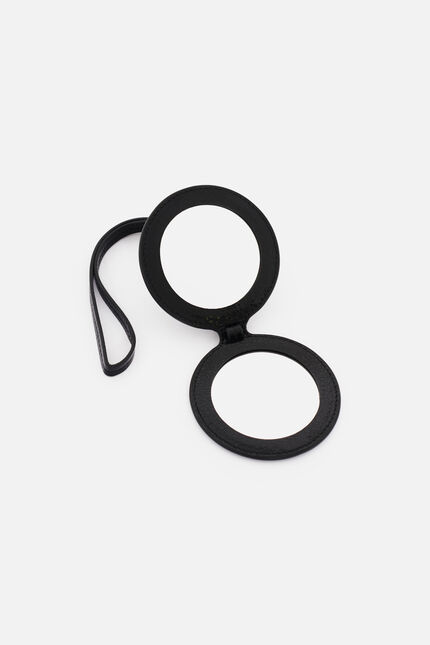 Miroir Sibel en cuir naturel noir femme