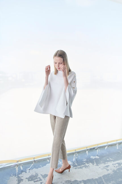 Poncho helvira ivoire femme