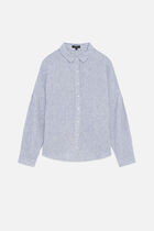 100% linen claude2 shirt stone denim woman