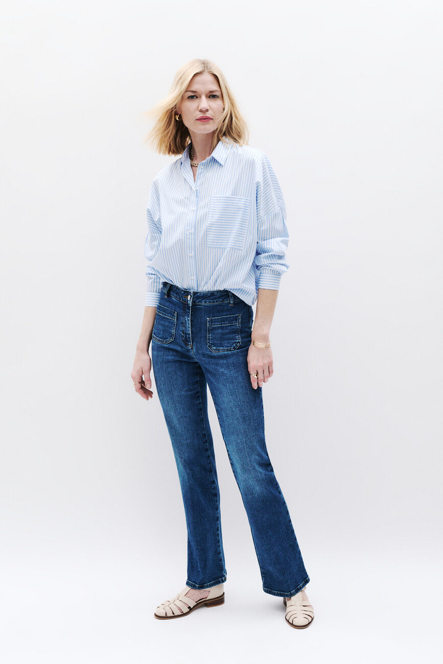 Chemise claudine bleu ciel femme