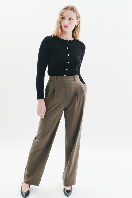 Pantalon Pliage taupe femme