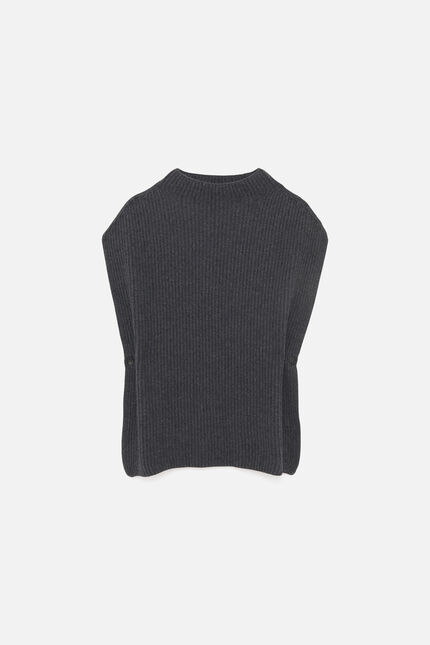 poncho halba gris oscuro mujer