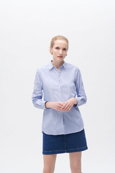chemisier savana rayee bleu roi femme
