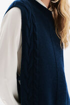 hiris poncho navy blue woman