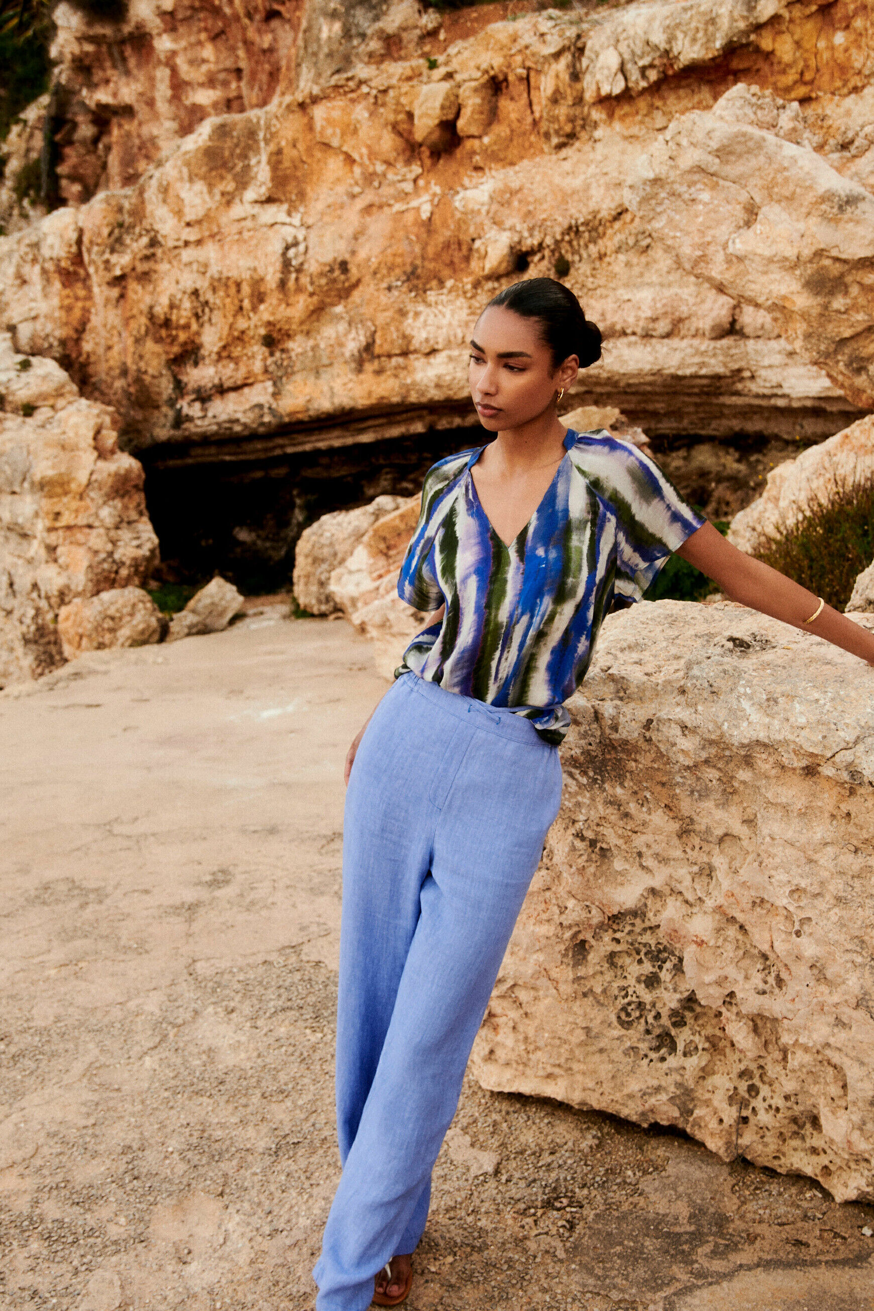 Pantalon bleu clair femme new arrivals