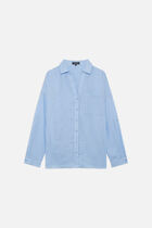 Csandinette 100% linen shirt sky blue woman