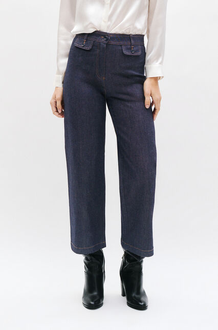 Uitlopende jeansbroek Teano denim double stone vrouw