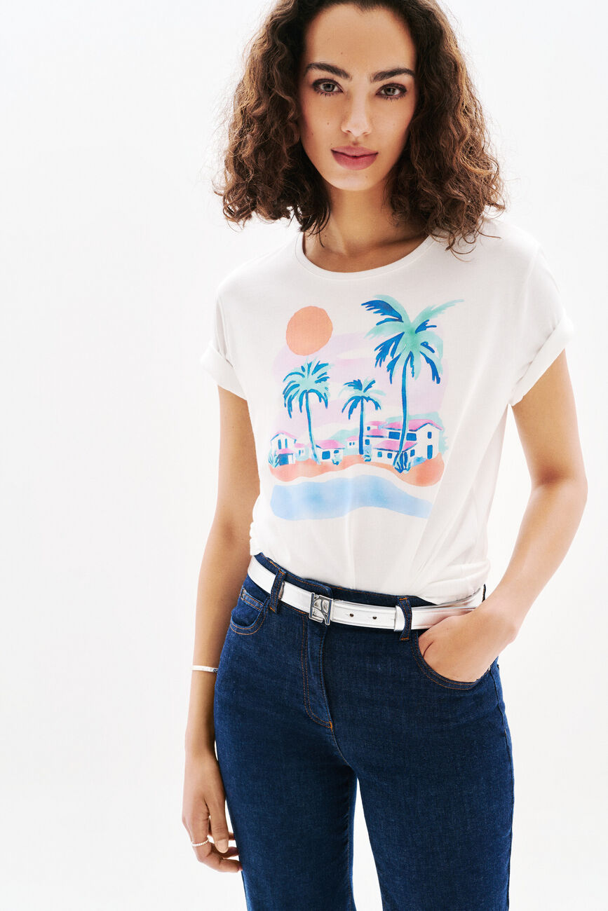 T-shirt Tim-Transat ecru femme