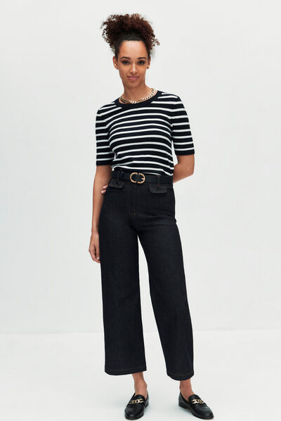 Jean teano évasé denim double stone femme