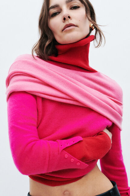 Pull mzoan 100% cachemire rose femme