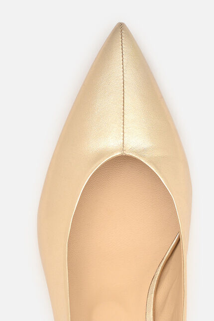 Sandalias Escarpi2 de cuero natural color oro mujer