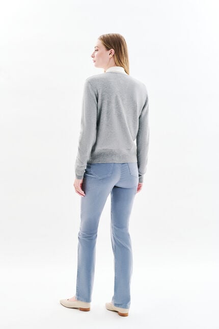 Cardigan mcaroline 100 % kaschmir grau damen