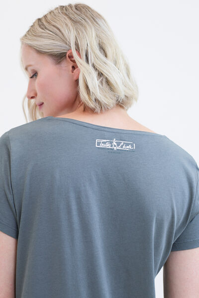 T-shirt Sheila blu donna