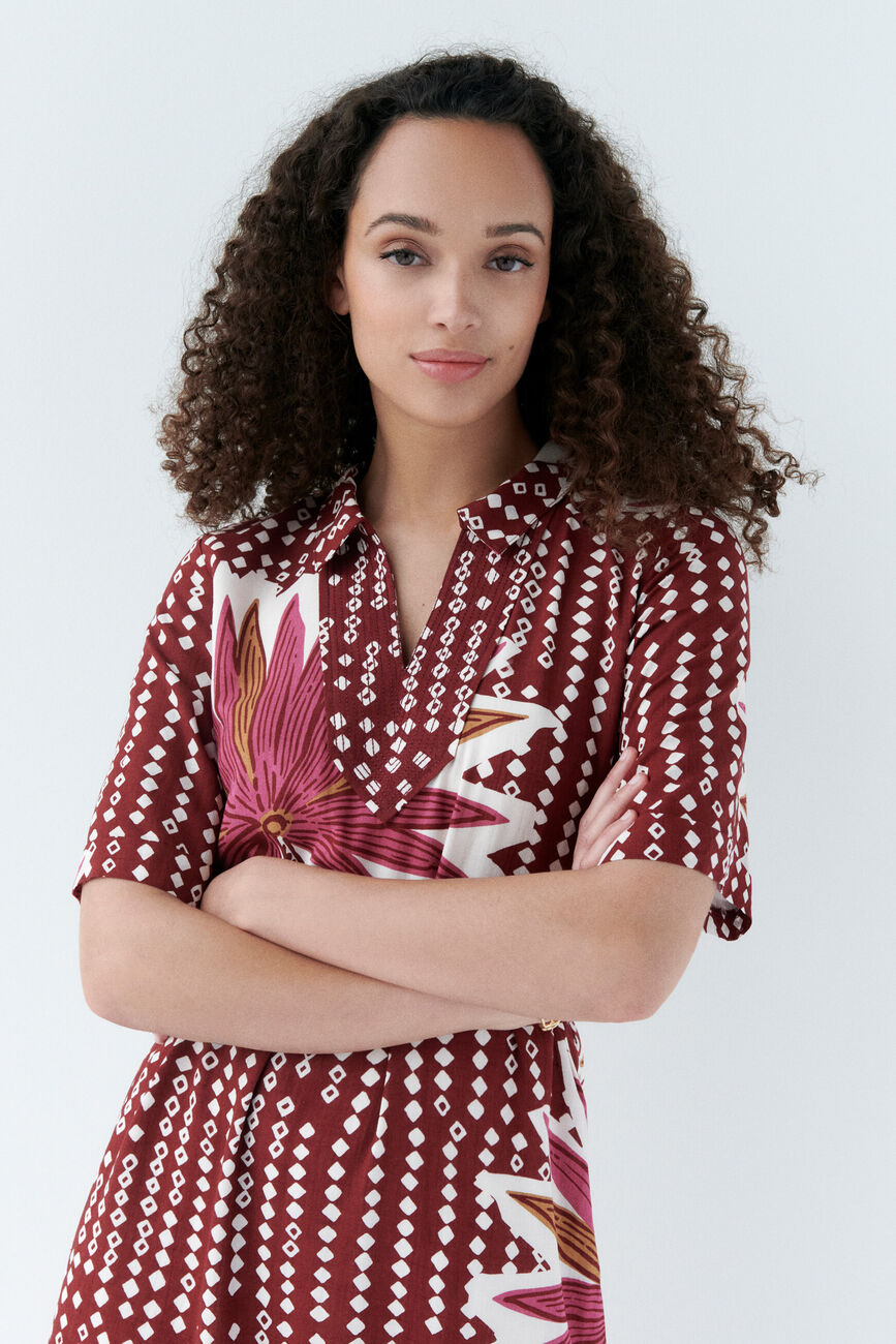 Robe relisa rouge fonce femme