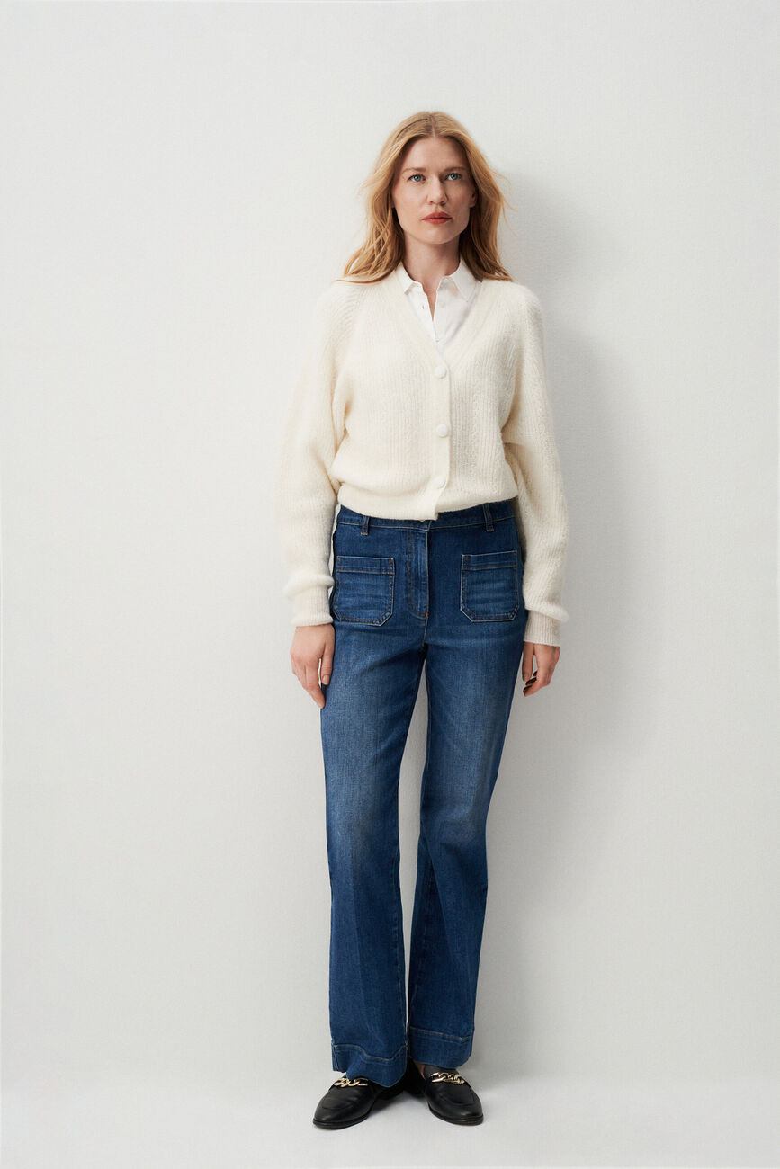 Mlamar Made in Italy vest ecru woman