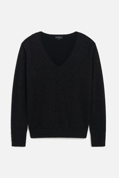 Malha marianne lurex preto mulher