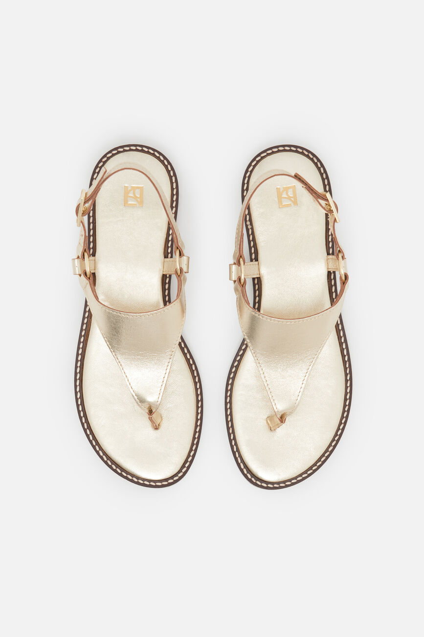 Sandales Lexi2 en cuir naturel couleur or femme