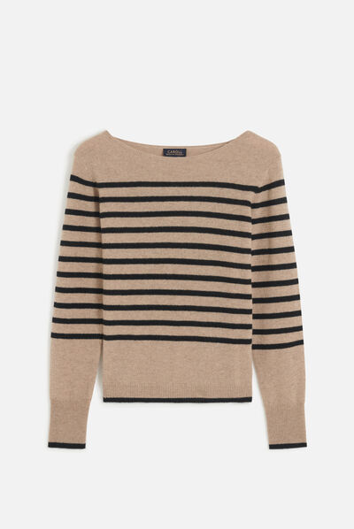 Pull mzoely beige femme