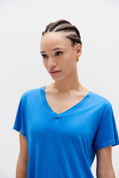 t-shirt anita bleu electrique femme
