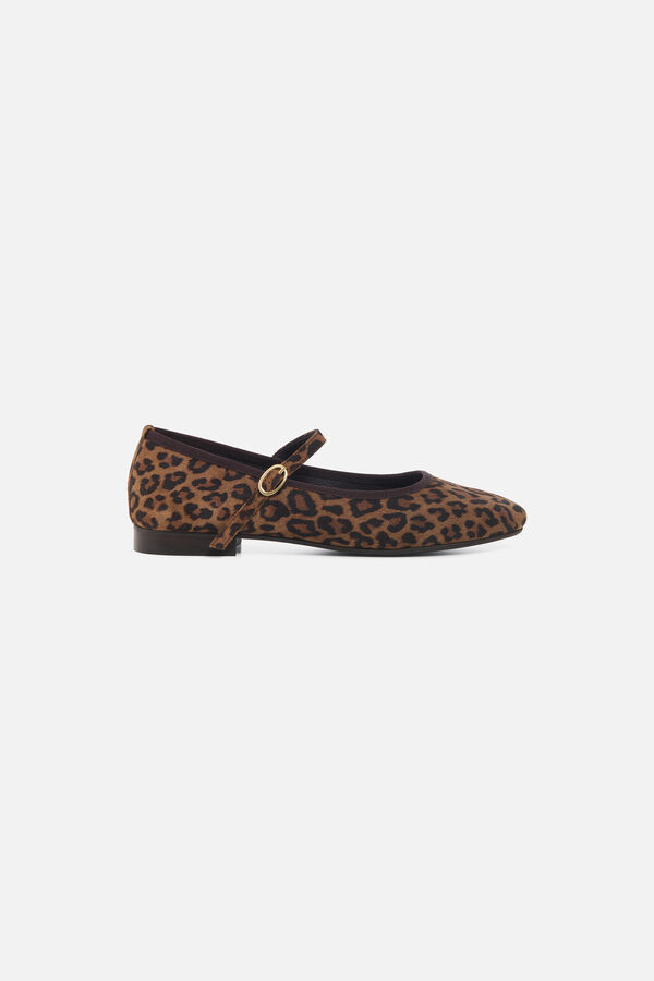 Ballerina's van natuurlijk leer Acortina camel vrouw