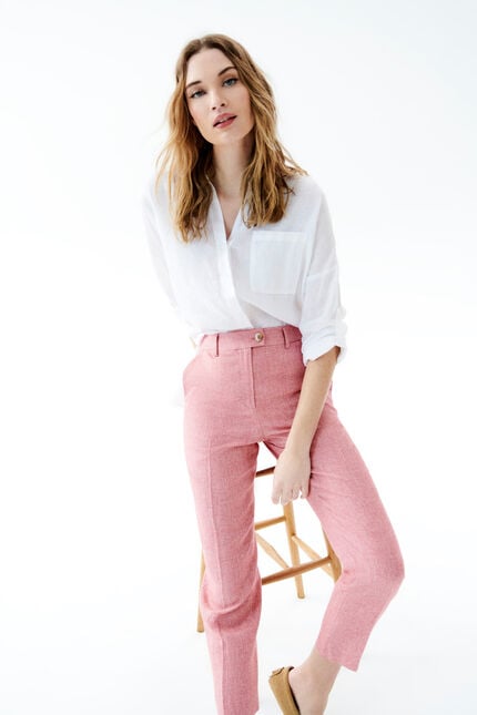 Pantalon prandy rouge fonce femme