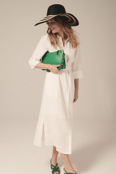robe yana 100% lin ivoire femme