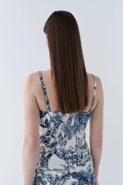 Top cbelly bleu marine femme
