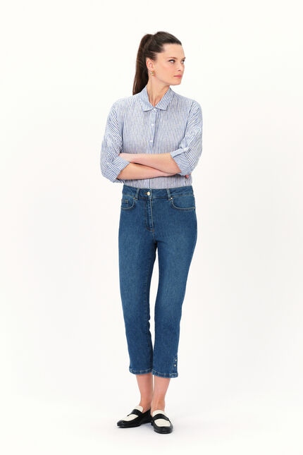 Pantacourt palebi denim stone femme
