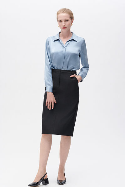 Jupe jim noir femme