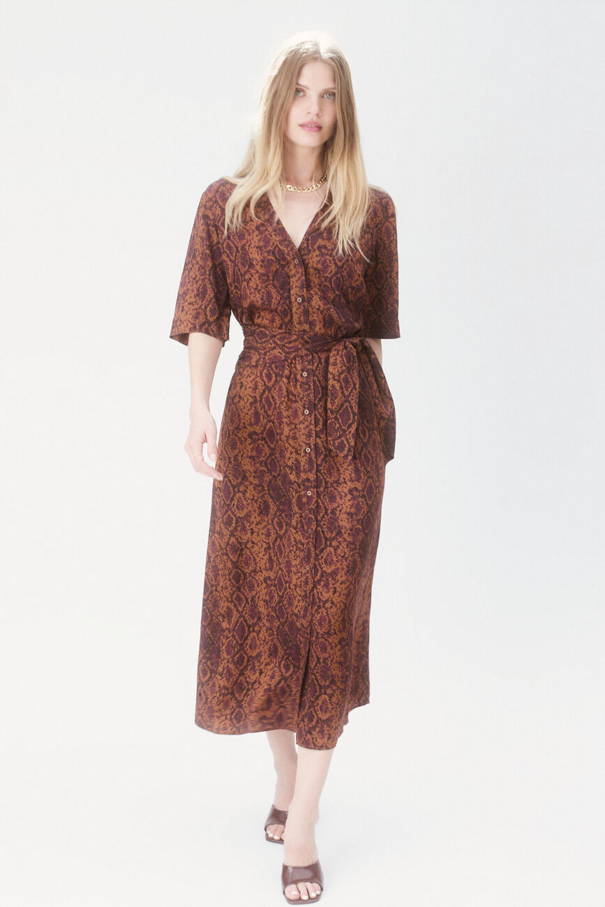 Robe Relisa marron cognac femme