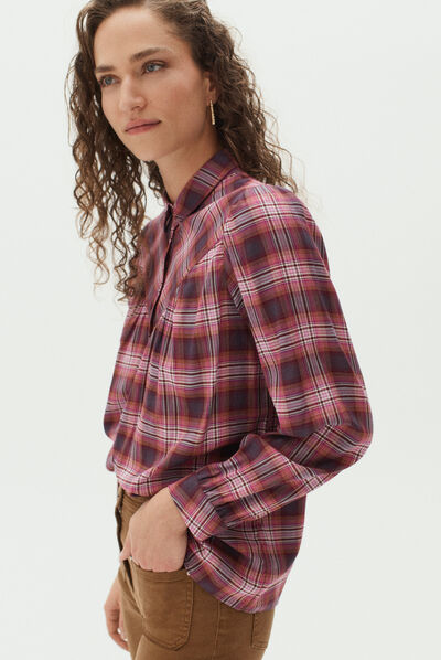 chemisier paulette rose cerise femme