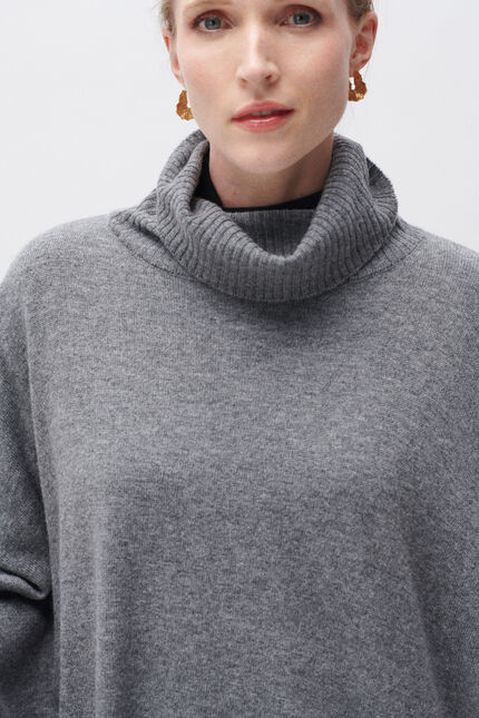 Poncho helise gris femme