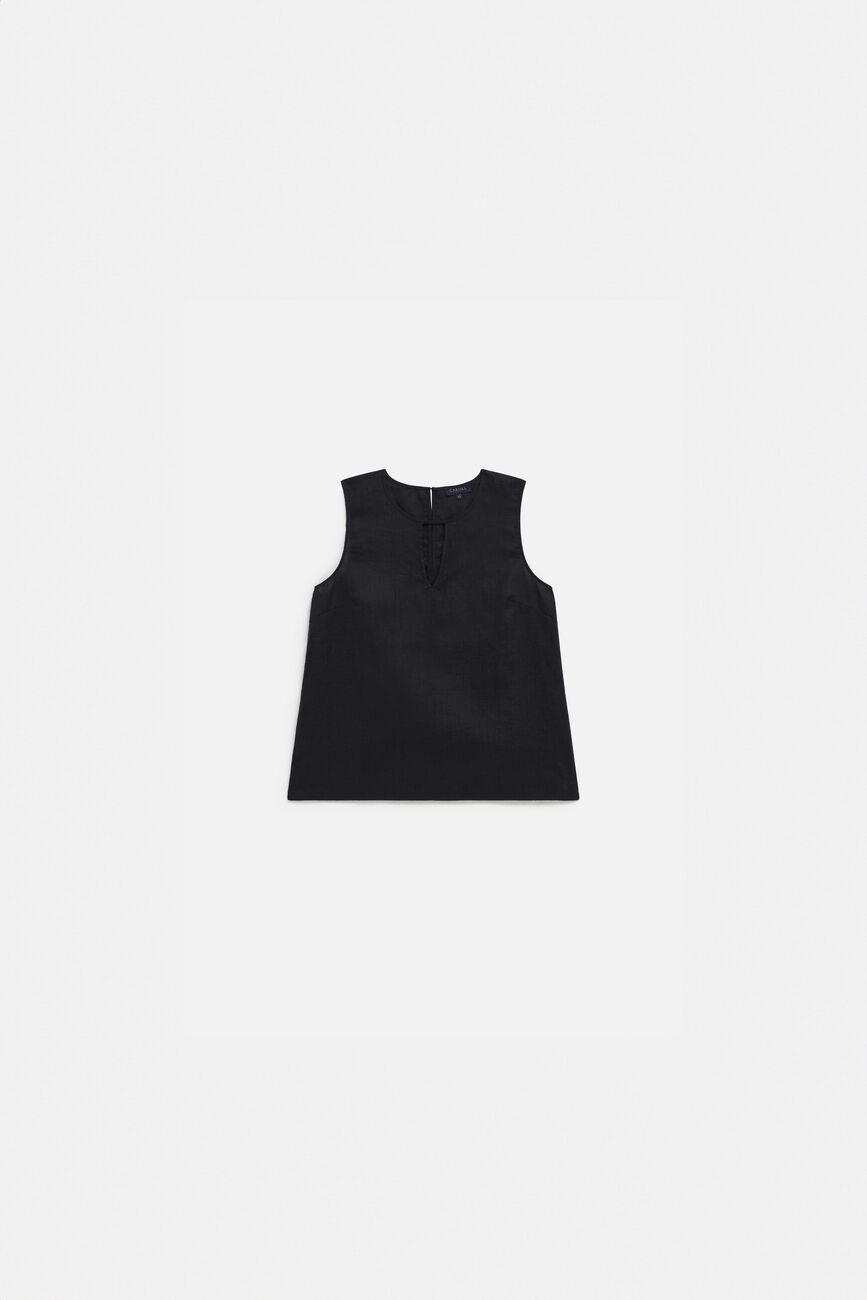 Blouse cilda 100% lin noir femme
