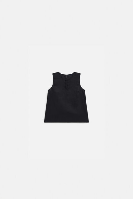 Blusa cilda 100% lino nero donna