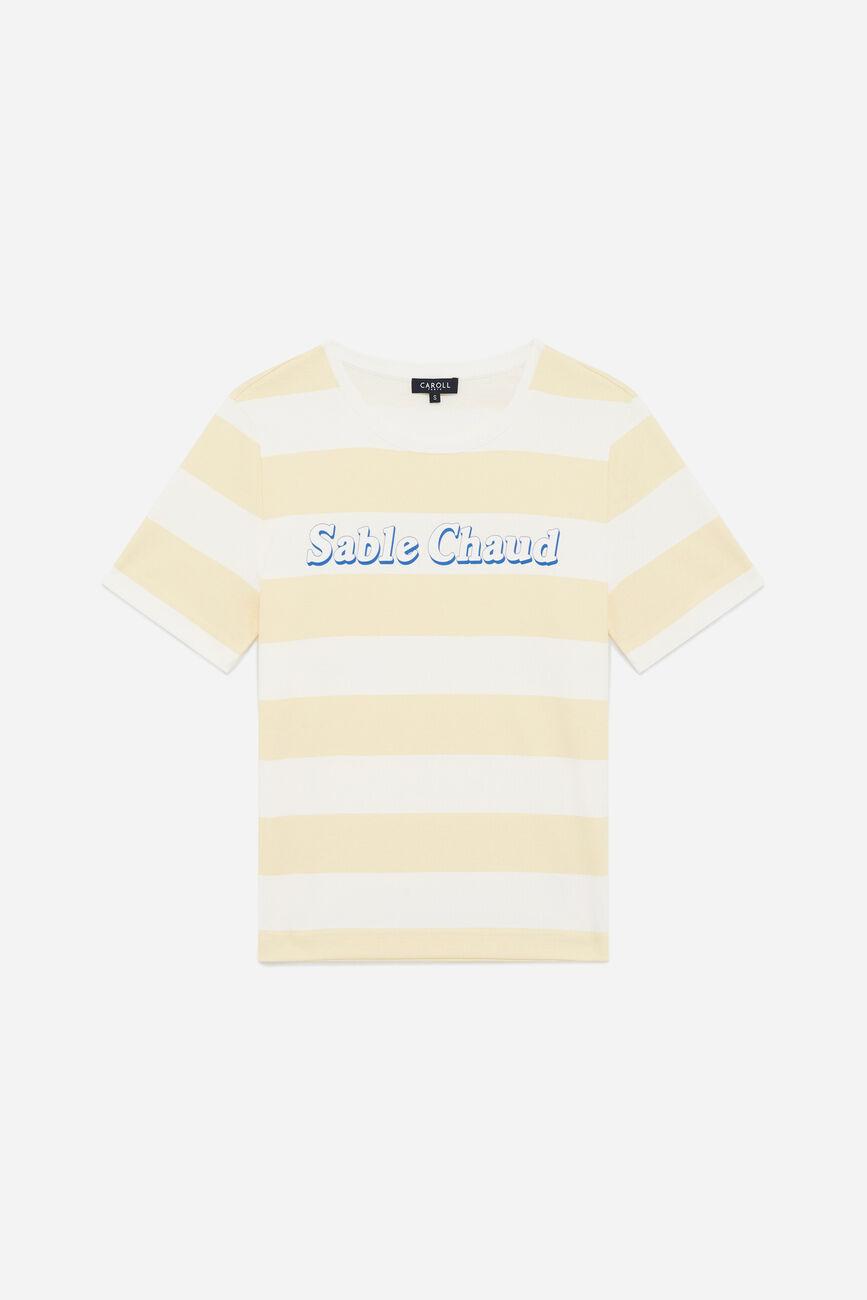 T-shirt Thugo3 jaune pastel femme