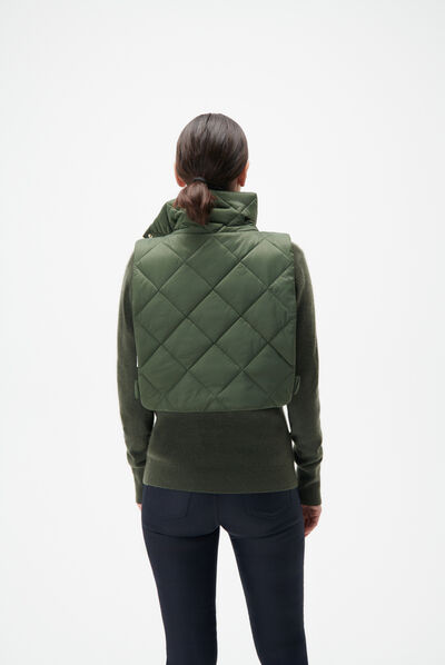 Poncho ylona vert kaki femme