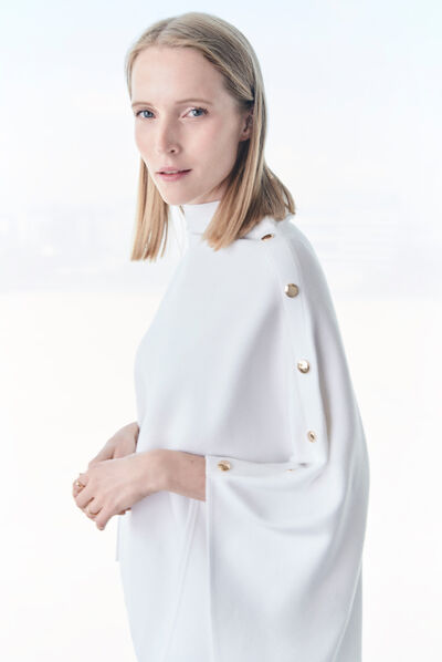 Poncho helvira ivoire femme
