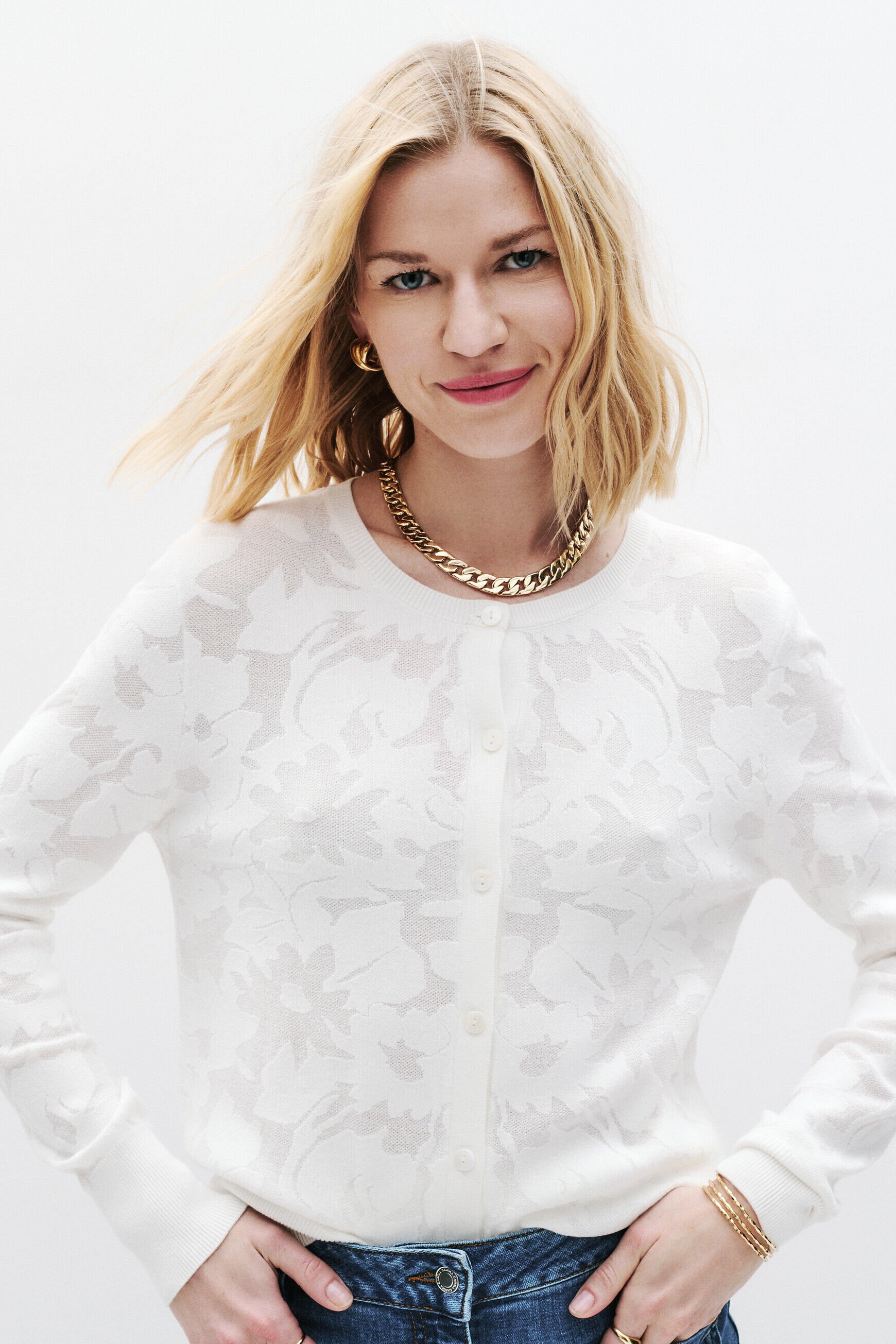 Gilet Mpaloma ecru femme