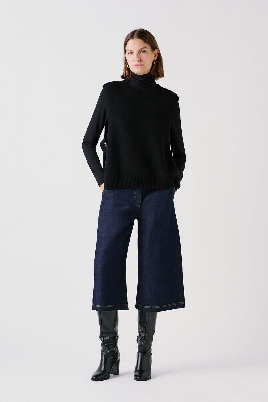 Poncho hevy noir femme