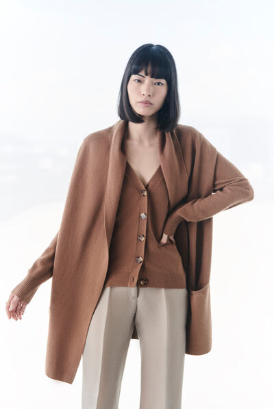 Pull marika marron cognac femme